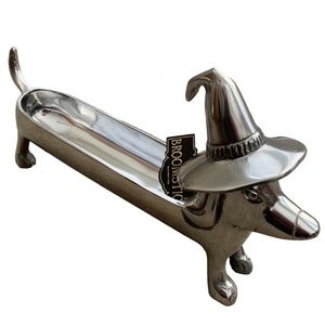 Halloween Dachshund Weiner Dog Silver Metal Candy Dish Serving Tray